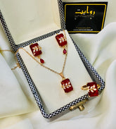 Zircon Locket Set-70 (Maroon)